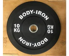Body Iron 10 kg Pro Bumper Plate Black Pair