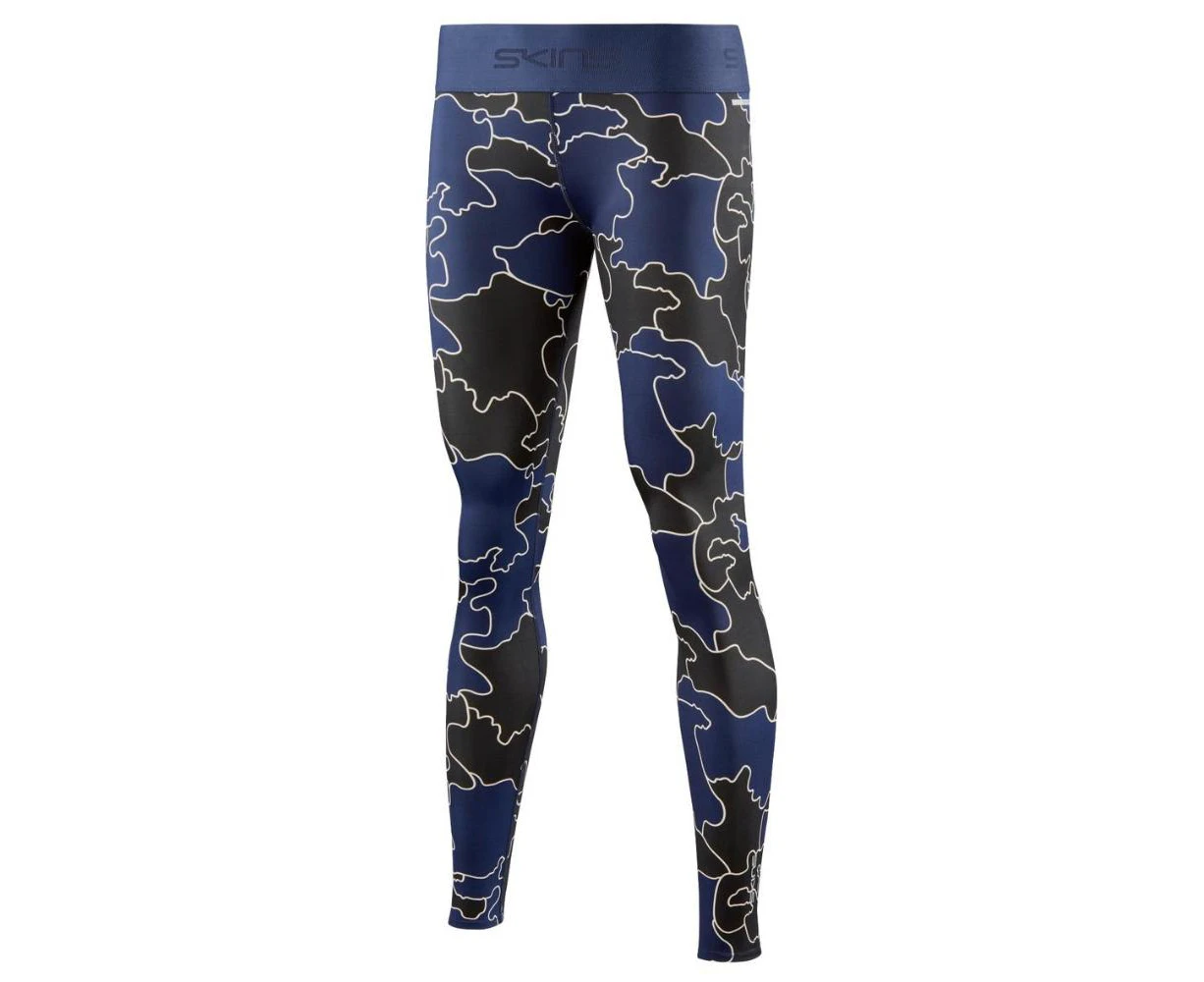 Skins Women's Primary Long Tights - Myriad of Coastlines Blue