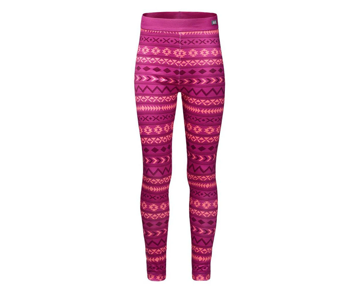 Jack Wolfskin Girl's Inuit Tights - Fuchsia Allover