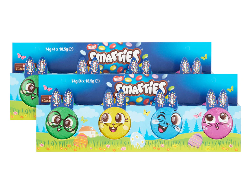 2 x 4pk Nestlé Smarties Easter Bunny Easter Eggs 74g