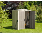 KETER Factor 6x3 Large Outdoor Storage/Garden Shed (Taupe & Beige)