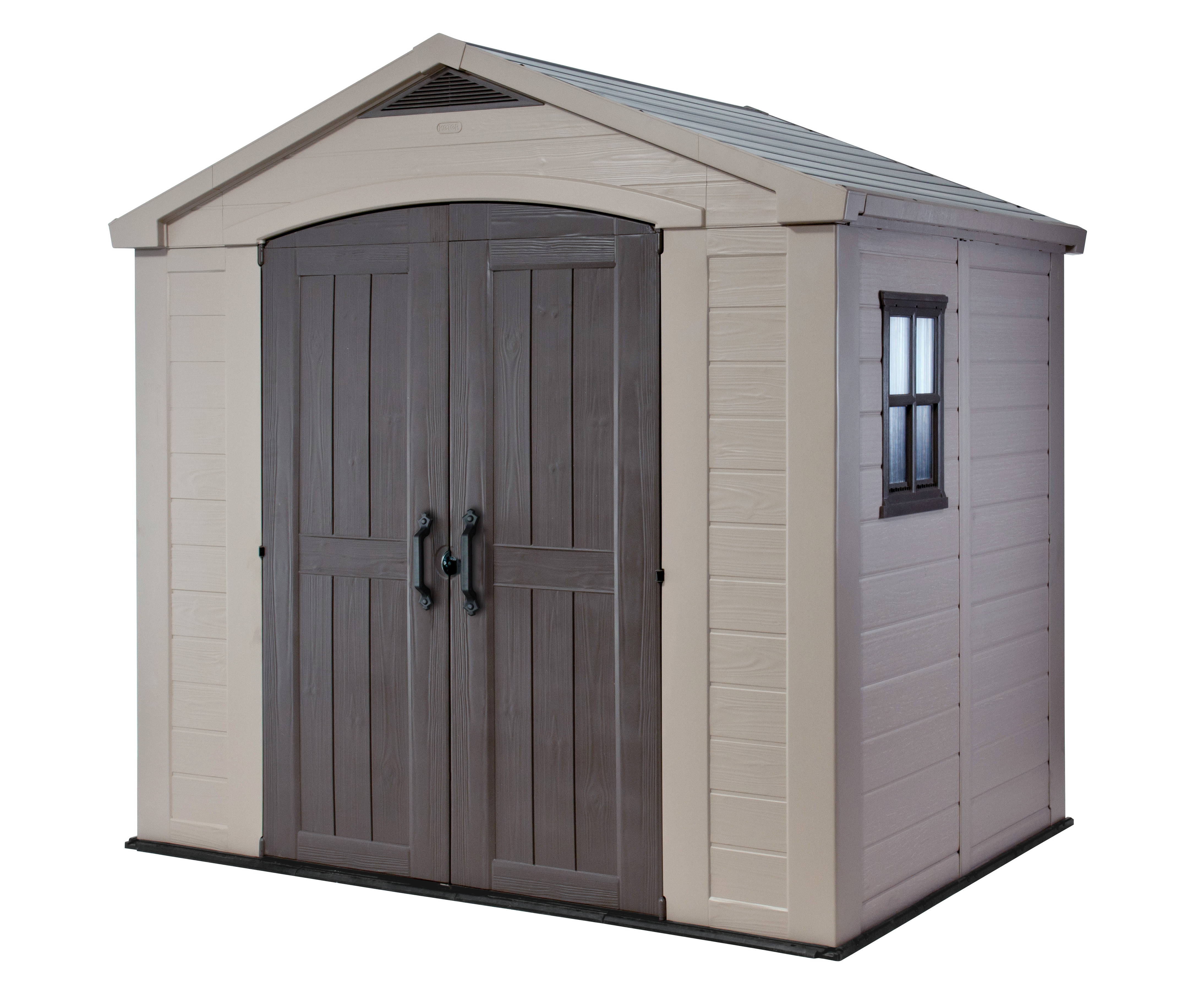 KETER Factor 8x6 Large Outdoor Storage/Garden Shed Taupe