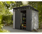 KETER Artisan 7x7 Large Outdoor Storage/Garden Shed (Deco Grey/Anthracite)