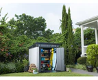 KETER Artisan 7x7 Large Outdoor Storage/Garden Shed (Deco Grey/Anthracite)