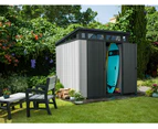 KETER Artisan 7x7 Large Outdoor Storage/Garden Shed (Deco Grey/Anthracite)