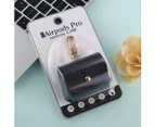 For Apple AirPods Pro Case, Protective PU Leather Cover with Hook, Black