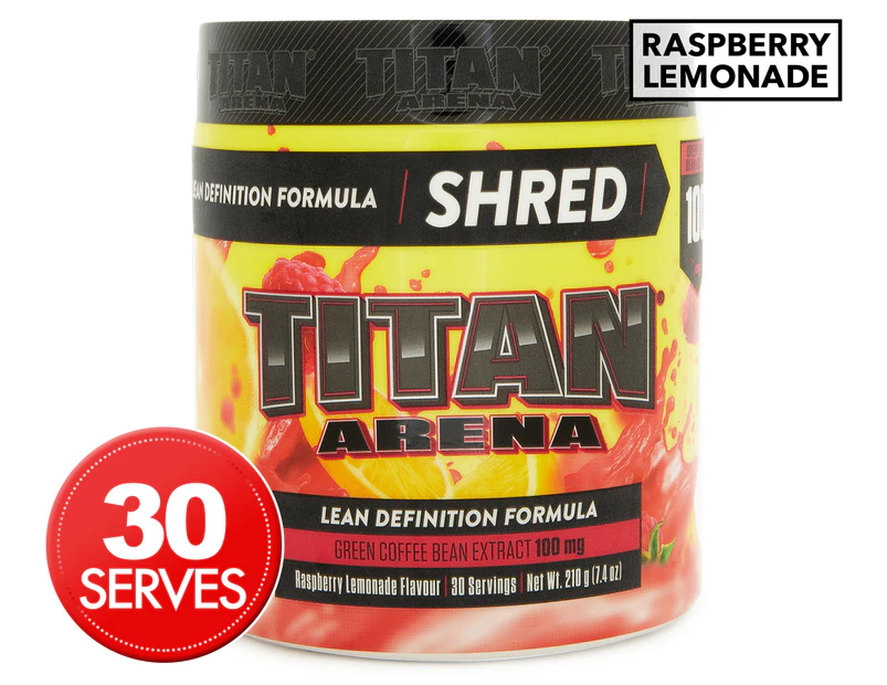 Titan Arena Shred Thermogenic Pre Workout Raspberry Lemonade 210g