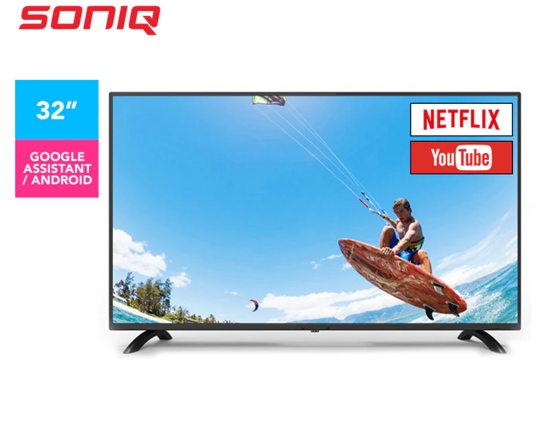SONIQ 32-Inch A-Series HD Smart Android TV - G32HW60A Netflix, Google and YouTube