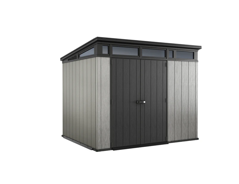 KETER Artisan 9x7 Large Outdoor Storage/Garden Shed (Deco Grey/Anthracite)