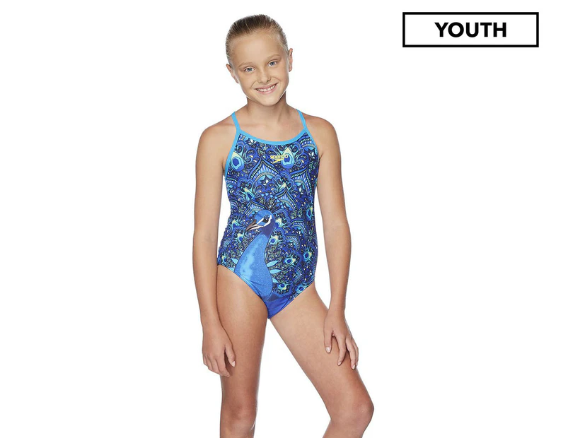 Speedo Youth Girls' Y Back One-Piece Swimsuit - Peacock Paisley
