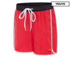 Speedo Youth Boys' Junior Wave Watershort Board Shorts - Scarlet/Carbon/White