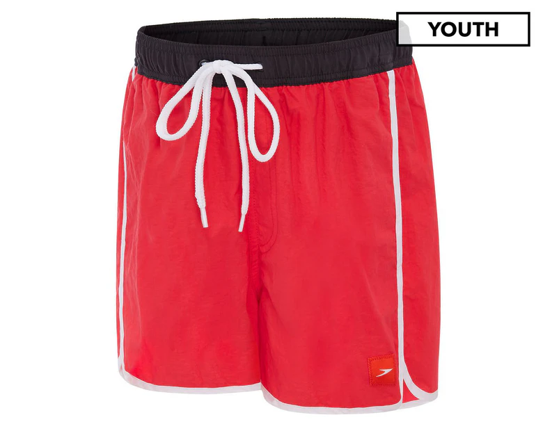 Speedo Youth Boys' Junior Wave Watershort Board Shorts - Scarlet/Carbon/White