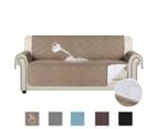 100% Waterproof Sofa Slipcover Faux Cotton Quilted Non Slip Sofa Covers, Pet Friendly Couch Covers Lounge Covers, Taupe, Multi Sizes 1