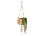 Maine & Crawford Aura Macrame + Seagrass Hanging Basket Plant Holder