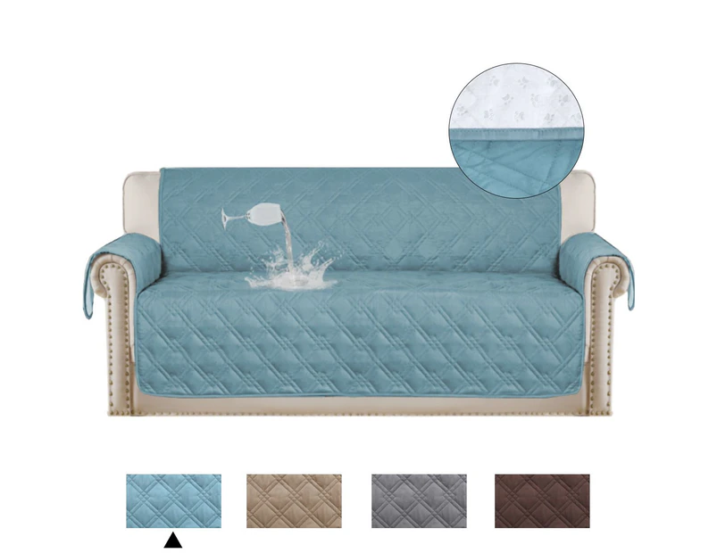 100% Waterproof Sofa Slipcover Premium Sofa 1/2/3 Seater and Recliner Sofa Furniture Protector, Non Slip Pet Friendly Faux Cotton Sofa Covers, Blue