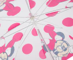 Disney 66cm Kids'  Minnie Mouse Spotty Umbrella - Pink/Clear