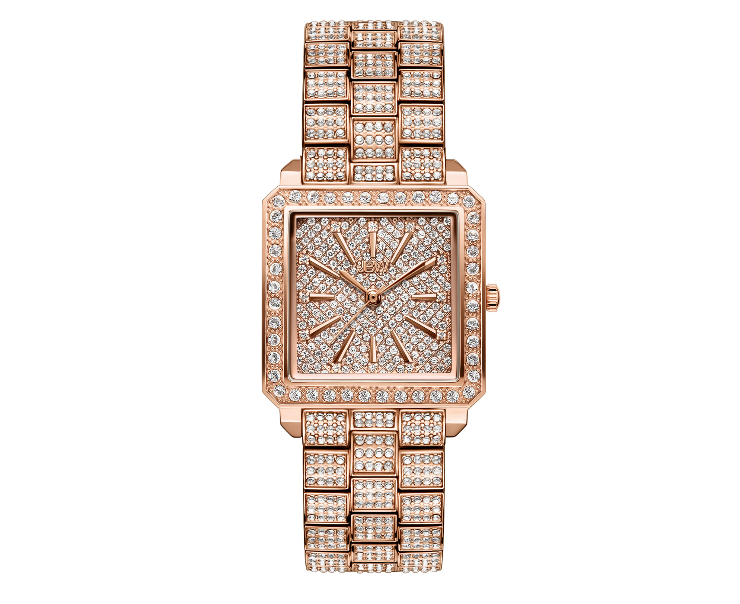 JBW Women's Cristal 12 Diamonds 18K Rose Gold-Plated Stainless Steel Watch, 28MM