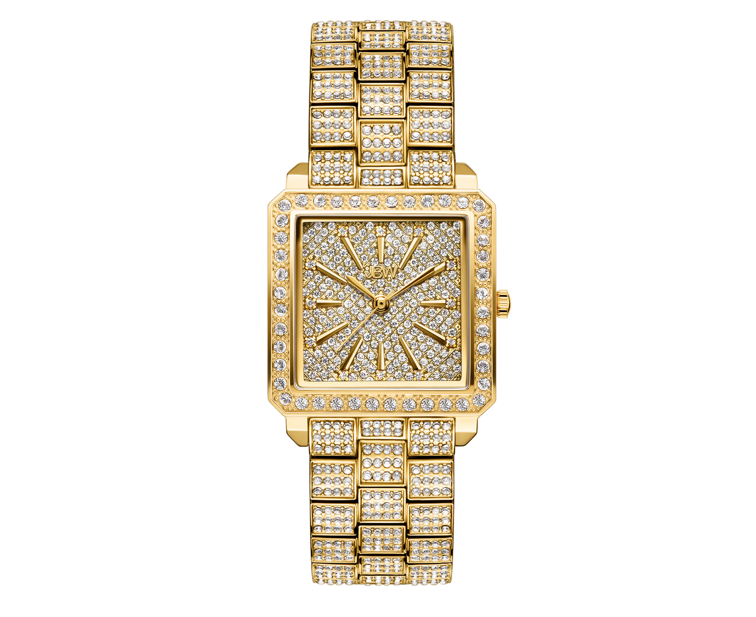 JBW Women's Cristal 12 Diamonds 18K Gold-Plated Stainless Steel Watch, 28MM