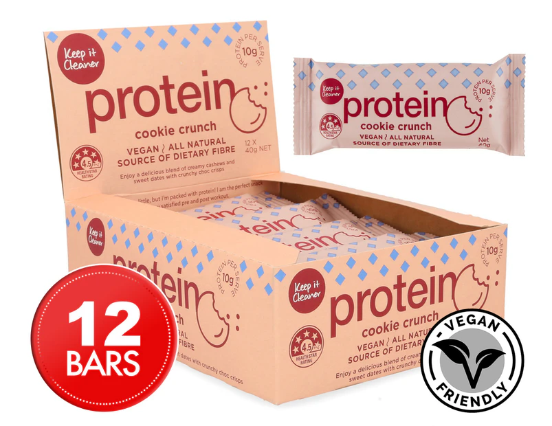 12 x Keep It Cleaner Protein Bar Cookie Crunch 40g