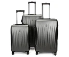 Swiss  Luggage Suitcase Lightweight with TSA locker 8 wheels 360 degree rolling HardCase 3 Pieces Set SN6300A&B&C-Grey
