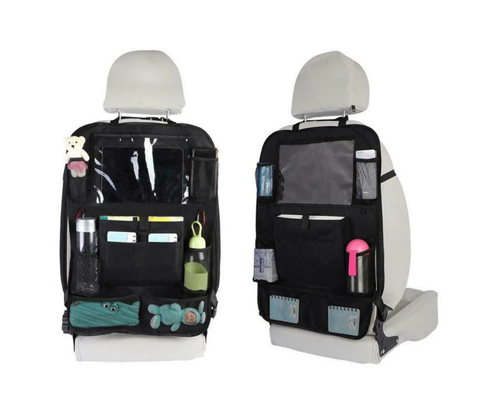 WACWAGNER 2PCS Car Back Seat Organiser iPad Pocket Holder Travel Storage Bag Organizer