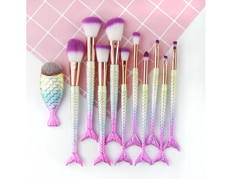 Mermaid Make Up Brushes Kit - Pink