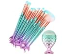 Mermaid Make Up Brushes Kit -Purple Blue 5