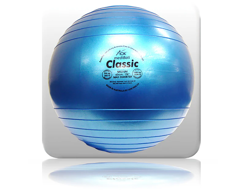AOK MediBall Classic Swiss Ball Gym Ball Fit Ball Anti Burst 55cm Blue