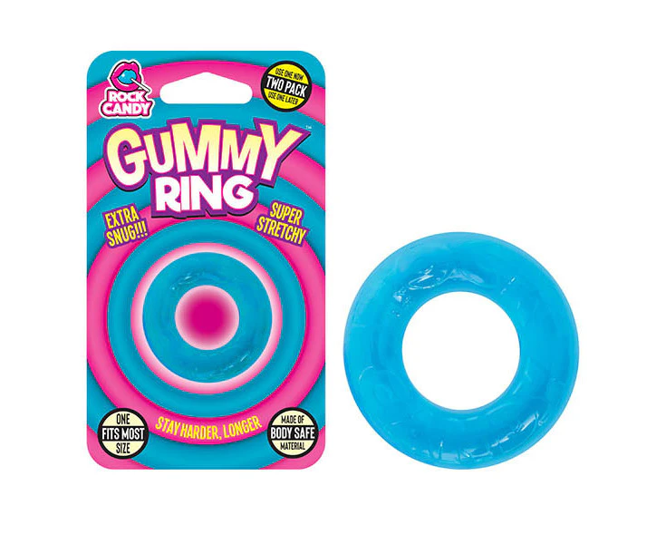 Rock Candy Gummy Ring Super Stretch Cock Ring For Enhanced Pleasure Model Xr2020 60 Blue