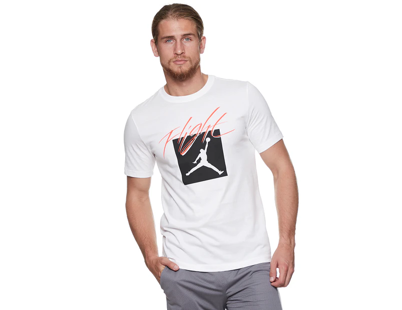 Nike Men's Jordan Jumpman Flight Crew Tee / T-Shirt / Tshirt - White