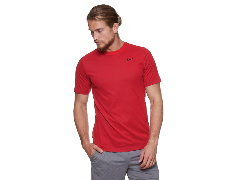 Nike Men's Dry-FIT Crew Tee / T-Shirt / Tshirt - Red Heather