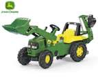 John Deere Pedal Rolly Tractor w/ Excavator & Loader Ride-On
