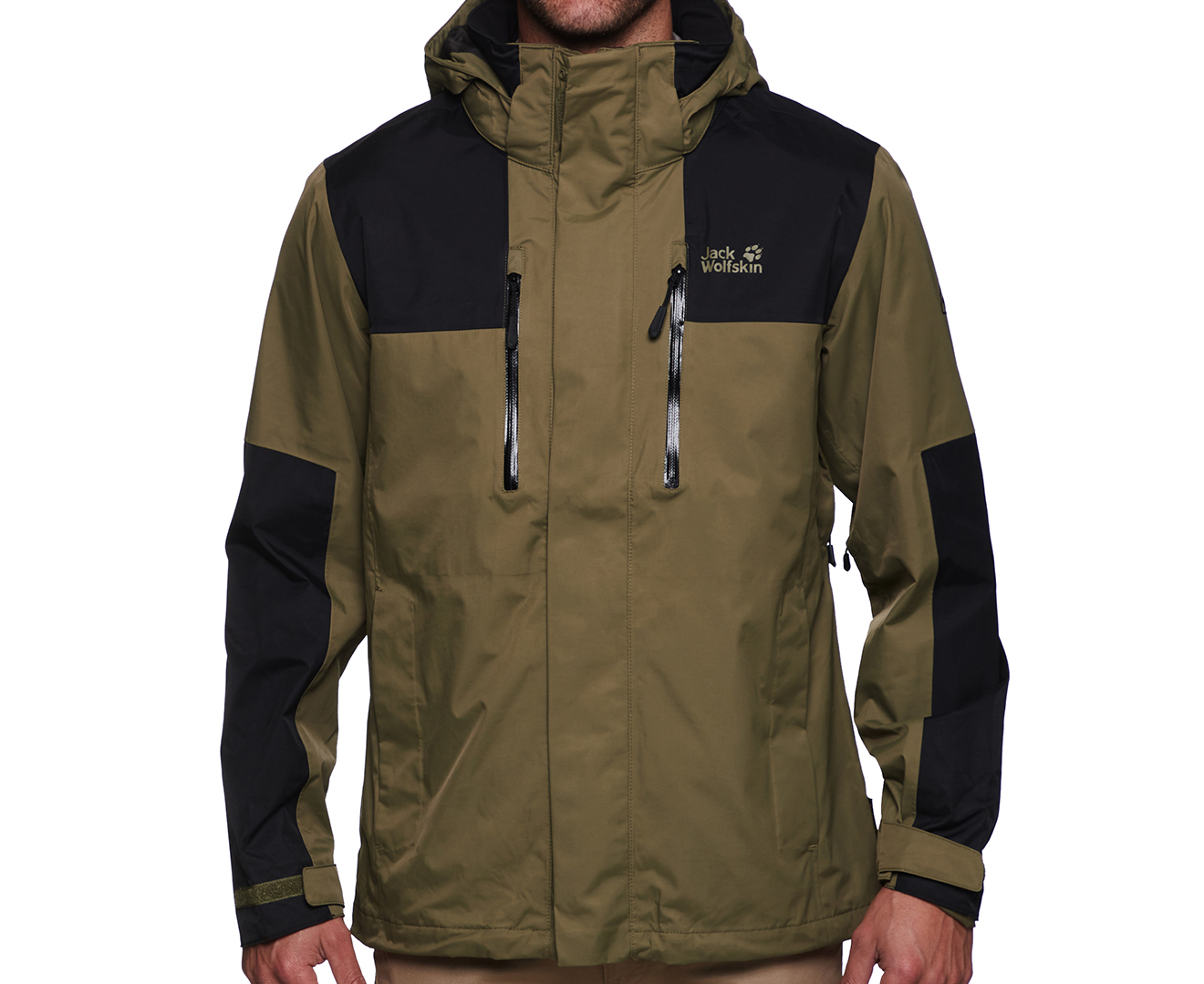 Jack Wolfskin Men's Jasper Flex Waterproof Jacket - Burnt Olive | Catch ...