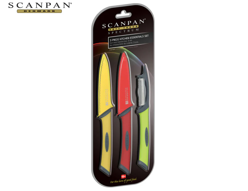 Scanpan 3-Piece Spectrum Kitchen Essentials Knife Set