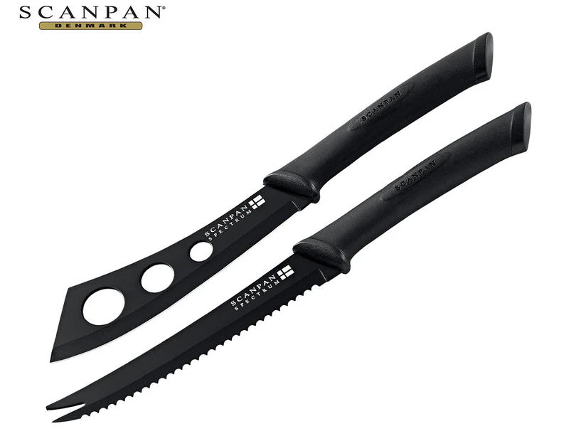 Scanpan Spectrum 2-Piece Soft Touch Cheese Knife Set - Black