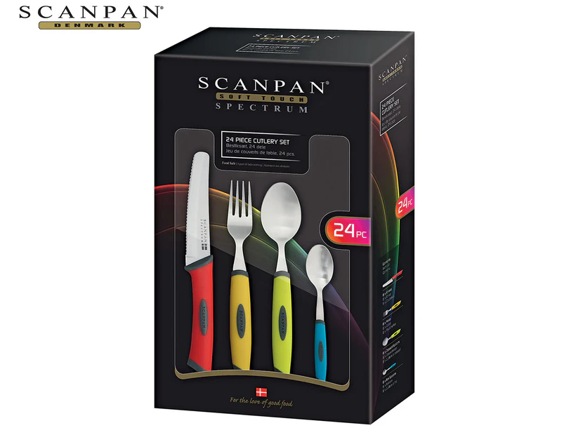 Scanpan 24-Piece Spectrum Soft Touch Cutlery Set - Red/Yellow/Green/Blue