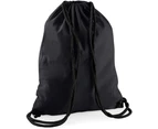 Westford Mill Cotton Gymsac Bag - 12 Litres (Black/Black) - BC1219