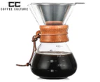 Coffee Culture 400mL Pour Over Coffee Jug w/ Filter - Clear/Silver/Natural