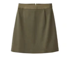 La Redoute Collections Womens Short Back Zip Skirt - Bronze