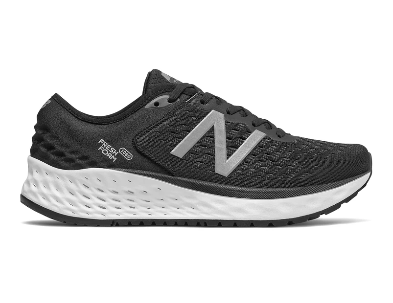 New Balance Women's Fresh Foam 1080v9 Wide Fit (B) Running Shoes - Black/White