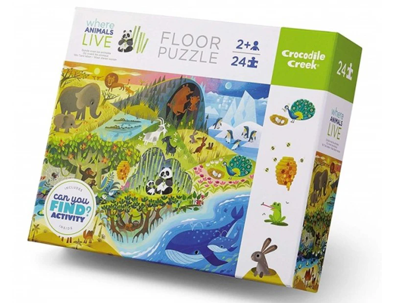 Crocodile Creek Where Animals Live 24-Piece Floor Puzzle