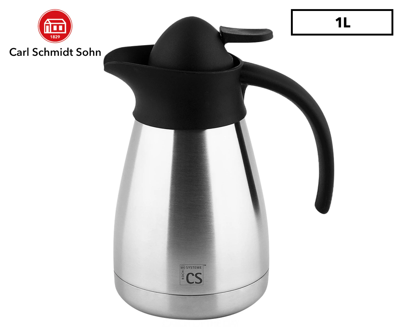 Carl Schmidt Sohn 1L Cottbus Double Wall Vacuum Jug - Silver/Black