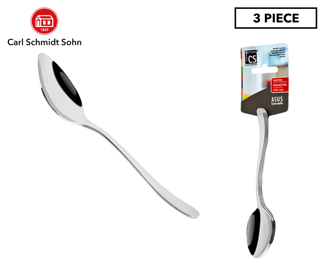 Set of 3 Carl Schmidt Sohn Asus Mocca Caffe Spoon