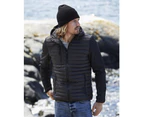 Teejays Mens Hooded Full Zip Crossover Jacket (Black) - BC3836