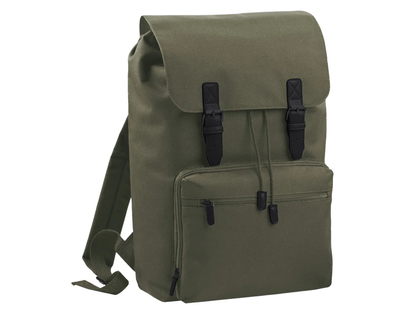 Bagbase Heritage Laptop Backpack Bag (Up To 17inch Laptop) (Olive/Black) - BC2540