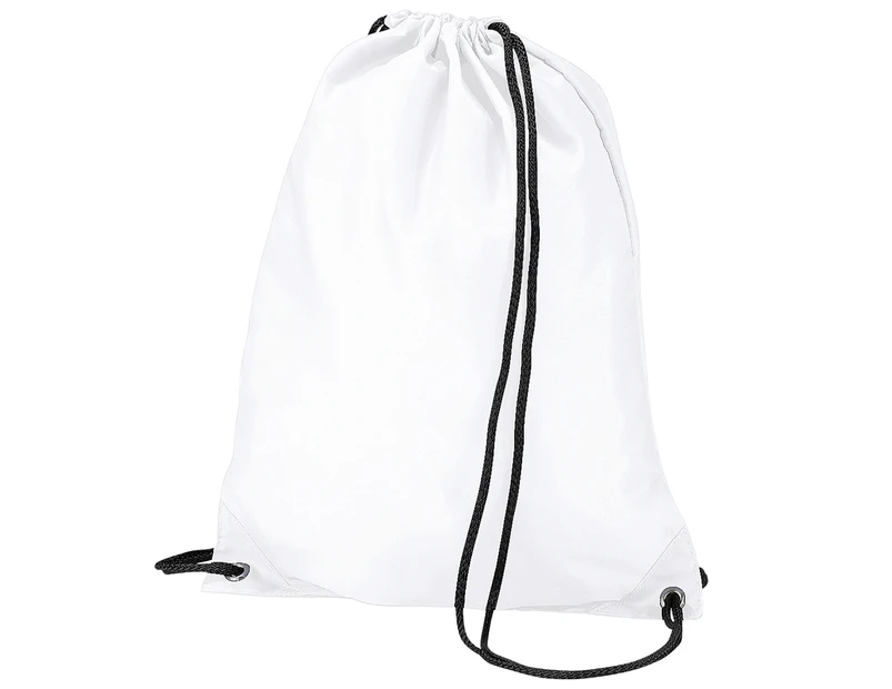BagBase Budget Water Resistant Sports Gymsac Drawstring Bag (11 Litres) (White) - BC2538