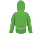 Result Core Kids Unisex Junior Hooded Softshell Jacket (Vivid Green/Black) - BC3251