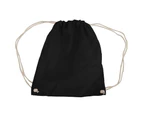 Westford Mill Cotton Gymsac Bag - 12 Litres (Black) - BC1219