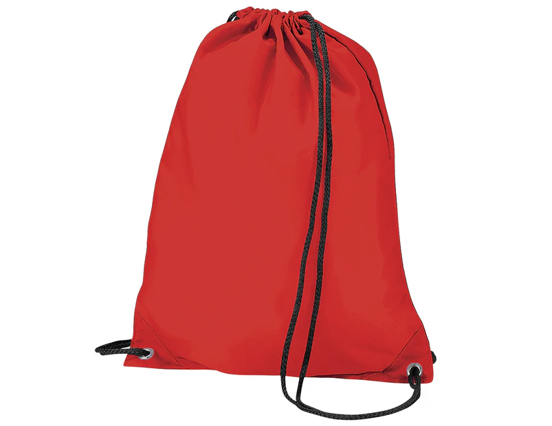 BagBase Budget Water Resistant Sports Gymsac Drawstring Bag (11 Litres) (Pack of 2) (Red) - BC4323