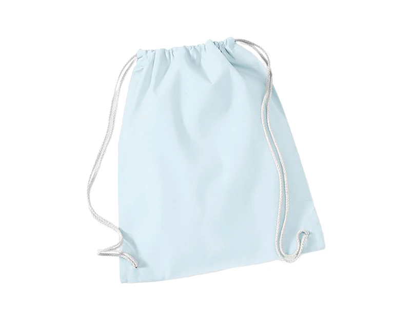 Westford Mill Cotton Gymsac Bag - 12 Litres (Pastel Blue/White) - BC1219